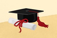 Education graduation, aesthetic illustration, design resource