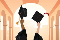 Education graduation, aesthetic illustration, design resource