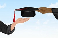 Academic graduation, aesthetic illustration, design resource