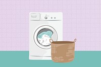 Laundry day, aesthetic illustration, design resource