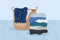 Laundry day, aesthetic illustration, design resource