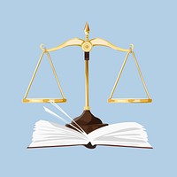 Law justice, aesthetic illustration, design resource