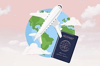 Travel tourism, aesthetic illustration, design resource