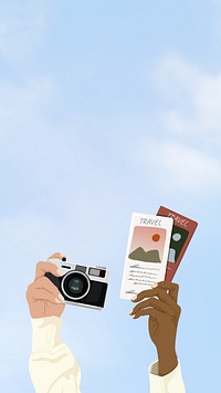 Travel guide, aesthetic illustration, design resource