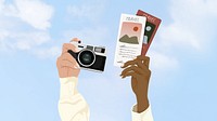 Travel guide, aesthetic illustration, design resource