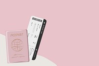 Passport ticket, aesthetic illustration, design resource