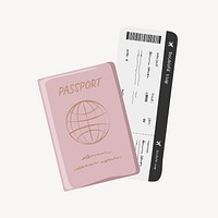 Passport ticket, aesthetic illustration, design resource