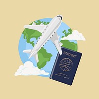 Travel tourism, aesthetic illustration, design resource