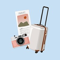 Travel essentials, aesthetic illustration, design resource