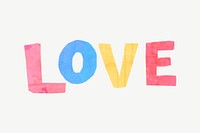 Love word, paint texture psd