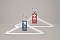  Hotel room hanger mockup psd