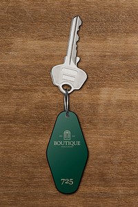  Hotel room key tag psd