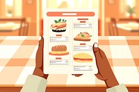 Menu, ordering in a restaurant aesthetic vector illustration