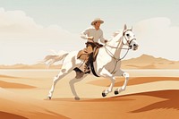 Cowboy riding horse, aesthetic illustration remix