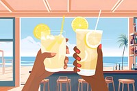 Lemonade drinks, aesthetic illustration remix