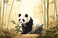 Cute panda bear, wildlife, aesthetic illustration remix