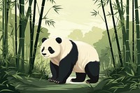 Cute panda bear, wildlife, aesthetic illustration remix