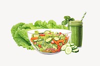Healthy salad, food digital art