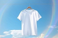 White T-shirt with rainbow lens flare effect