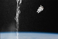 Space astronaut, plastic film effect