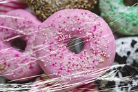 Donut food, plastic film effect