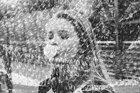Girl with bubble wrap effect