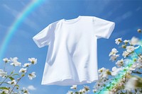 Freshly washed t-shirt, sunlight flare