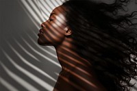 Aesthetic woman portrait, natural light shadow