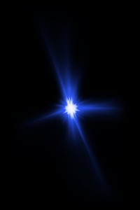 Blue sunburst lens flare effect 