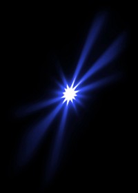 Blue sunburst lens flare effect psd