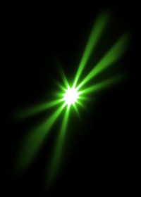 Green sunburst lens flare effect psd