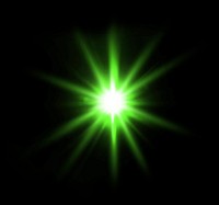 Green sunburst lens flare effect psd