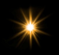 Yellow sunburst lens flare effect psd