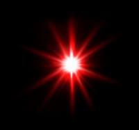 Red sunburst lens flare effect psd