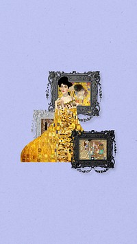 Adele Bloch-Bauer portrait iPhone wallpaper, vintage woman painting. Remixed by rawpixel.