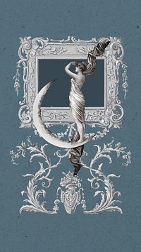 Art nouveau statue iPhone wallpaper, vintage ornamental illustration. Remixed by rawpixel.