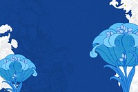 Art nouveau flower background, blue vintage ornament illustration. Remixed by rawpixel.