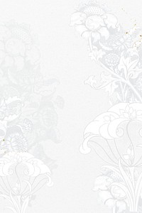 Art nouveau flower background, white  vintage ornament illustration. Remixed by rawpixel.