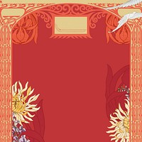 Art nouveau frame background, vintage flower illustration. Remixed by rawpixel.