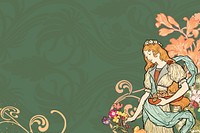 Eugène Grasset's woman background, vintage art nouveau illustration. Remixed by rawpixel.