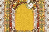 Floral art nouveau frame background, vintage botanical illustration. Remixed by rawpixel.