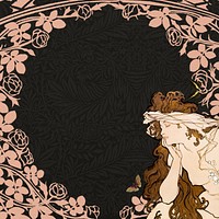 Salon des Cent background, Alphonse Mucha's famous artwork. Remixed by rawpixel.