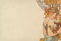 Alphonse Mucha's Fruits background, vintage art nouveau illustration. Remixed by rawpixel.