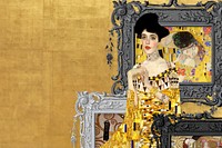 Adele Bloch-Bauer portrait background, Gustav Klimt's famous artwork. Remixed by rawpixel.
