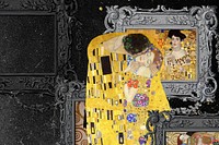 The Kiss background, Gustav Klimt's famous artwork. Remixed by rawpixel.