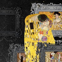 The Kiss background, Gustav Klimt's famous artwork. Remixed by rawpixel.