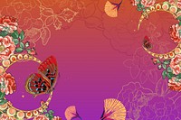 Vintage floral butterfly background, pink gradient design. Remixed by rawpixel.