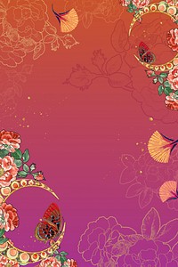 Vintage floral butterfly background, pink gradient design. Remixed by rawpixel.