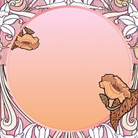 Art nouveau flower background, pink gradient design. Remixed by rawpixel.