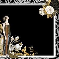 1920s woman fashion frame background, George Barbier's famous illustration. Remixed by rawpixel.